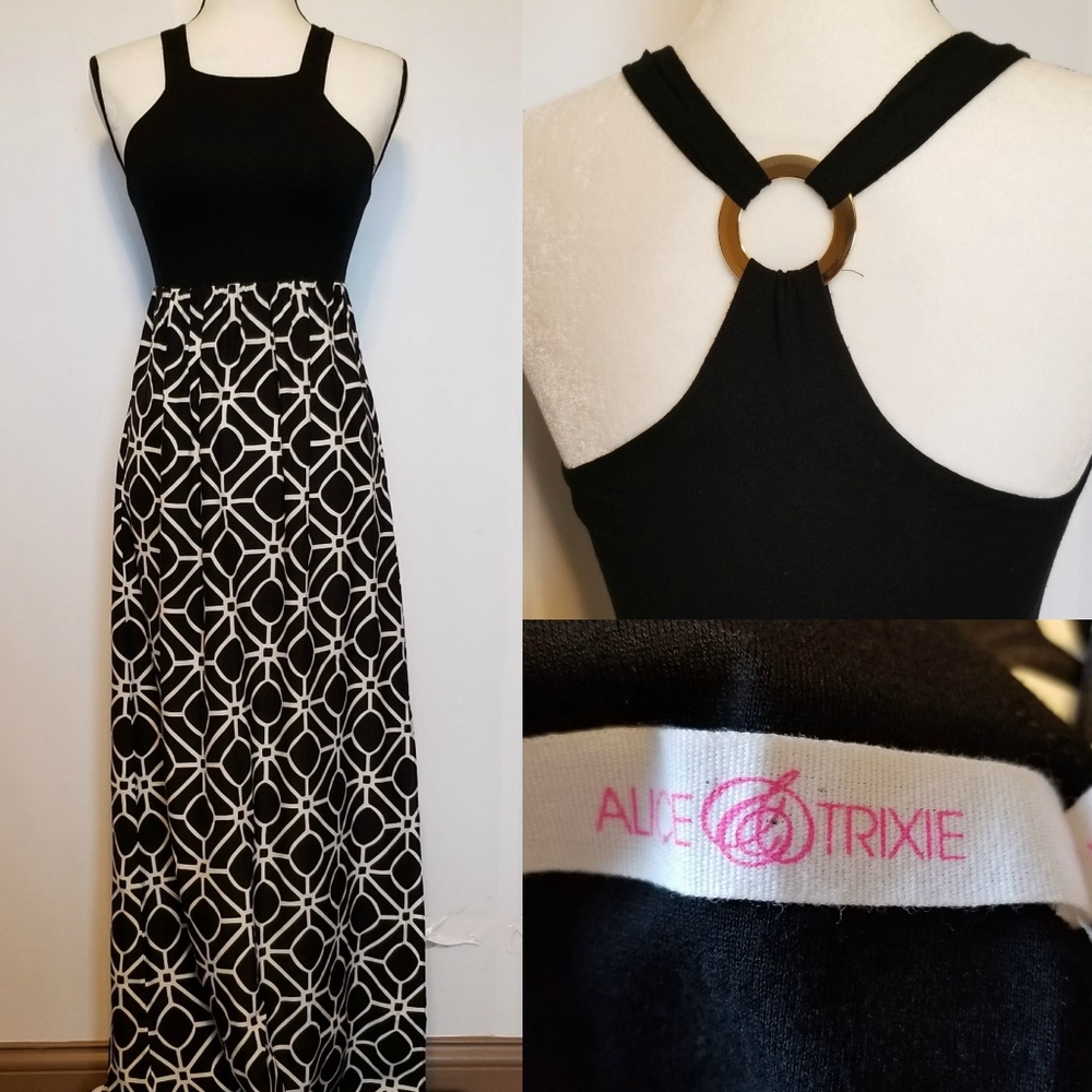 ALICE & TRIXIE Geometric Print Maxi Dress NWOT
